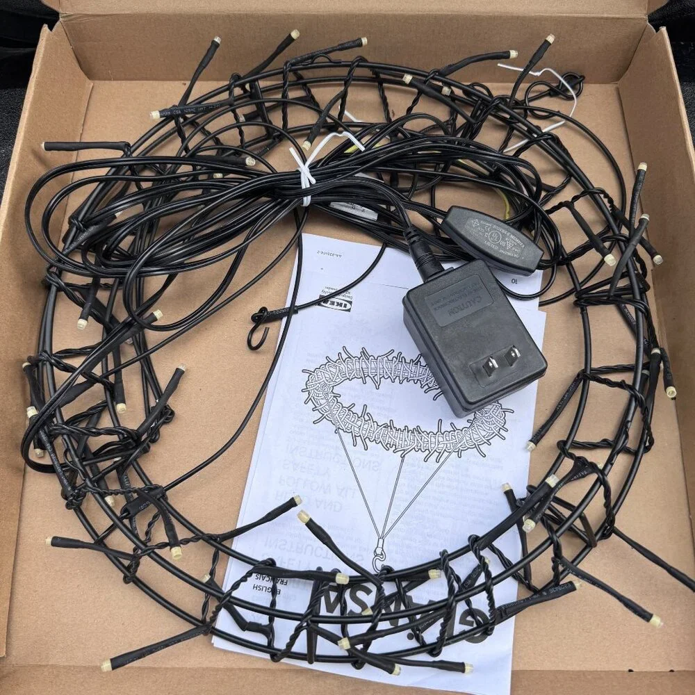 Rare‎ Vintage Black Ikea Glänsa Glansa Light-Up Wreath / Chandelier Halloween